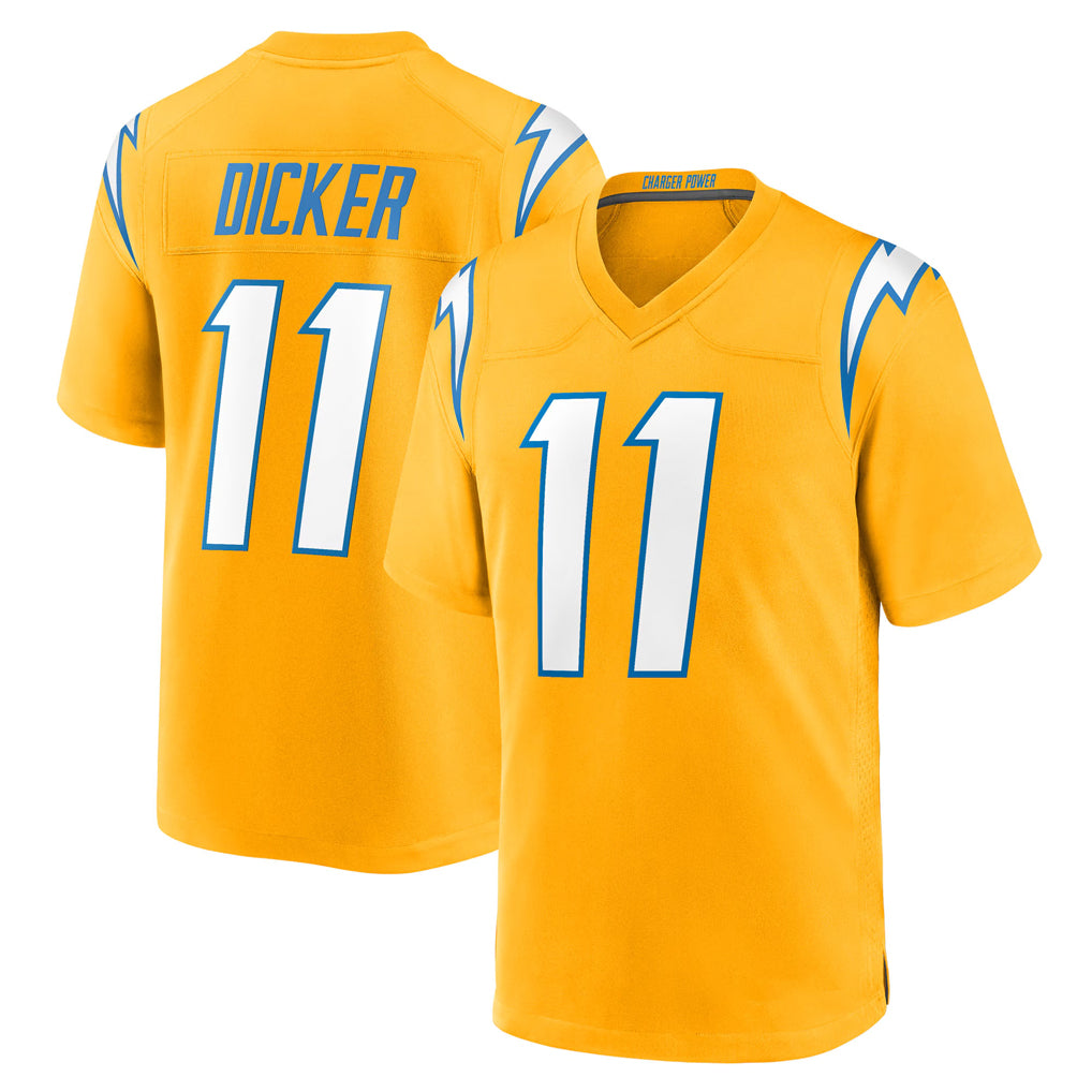 Parkc LA.Chargers #11 Cameron Dicker Player Gold Home Game Stitched Jerseys