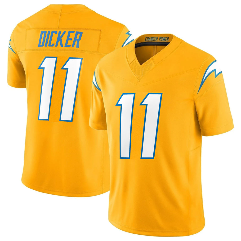 Parkc LA.Chargers #11 Cameron Dicker Player Gold Limited Vapor F.U.S.E. Home Game Stitched Jerseys