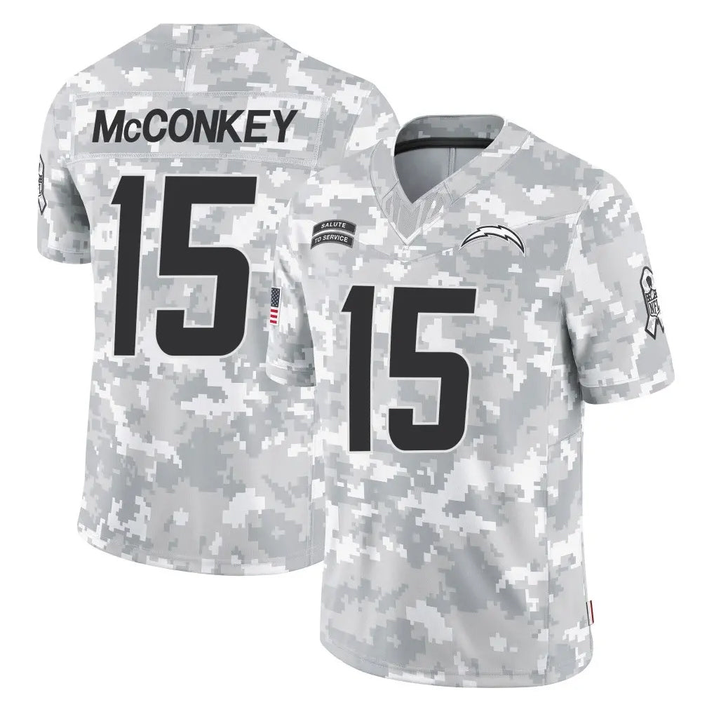 Parkc LA.Chargers #15 Ladd McConkey Player Arctic Camo Salute To Service Limited Game Stitched Jerseys