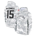 Parkc LA.Chargers #15 Ladd McConkey Player Arctic Camo Salute to Service Hoodies Limited Game Stitched Jerseys