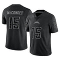 Parkc LA.Chargers #15 Ladd McConkey Player Black Limited Reflective Home Game Stitched Jerseys