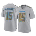 Parkc LA.Chargers #15 Ladd McConkey Player Gray Atmosphere Fashion Home Game Stitched Jerseys