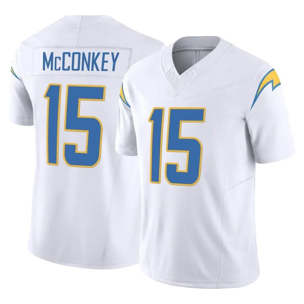 Parkc LA.Chargers #15 Ladd McConkey Player White Limited Vapor F.U.S.E. Home Game Stitched Jerseys