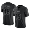 Parkc LA.Chargers #16 J.K. Scott Player Black Limited Reflective Home Game Stitched Jerseys