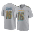 Parkc LA.Chargers #16 J.K. Scott Player Gray Atmosphere Fashion Home Game Stitched Jerseys