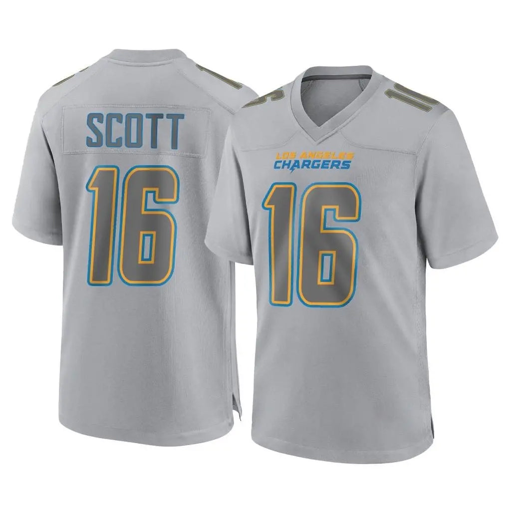 Parkc LA.Chargers #16 J.K. Scott Player Gray Atmosphere Fashion Home Game Stitched Jerseys