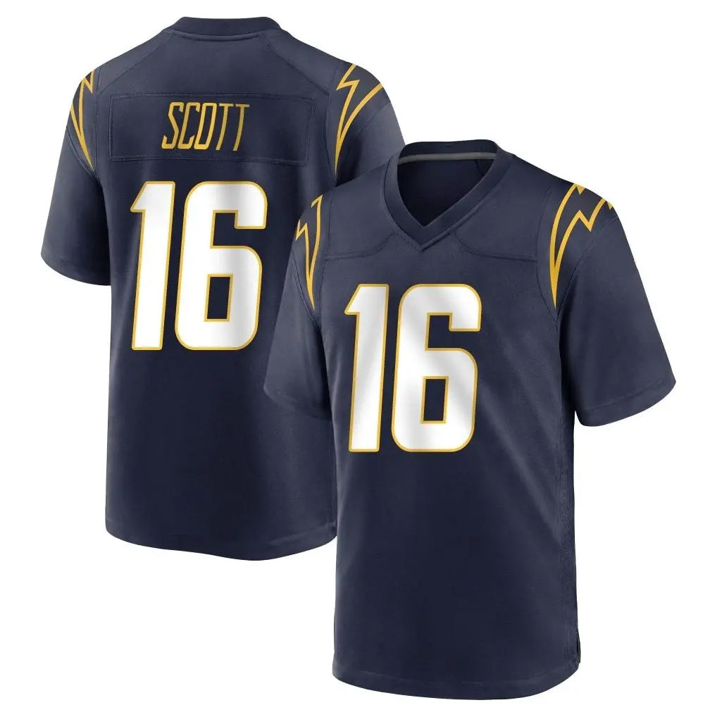 Parkc LA.Chargers #16 J.K. Scott Player Navy Home Game Stitched Jerseys