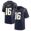 Parkc LA.Chargers #16 J.K. Scott Player Navy Home Game Stitched Jerseys