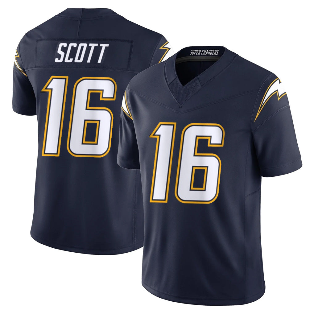 Parkc LA.Chargers #16 J.K. Scott Player Navy Vapor F.U.S.E. Limited Home Game Stitched Jerseys