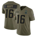 Parkc LA.Chargers #16 J.K. Scott Player Olive 2025 Salute To Service Limited Game Stitched Jerseys