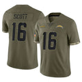 Parkc LA.Chargers #16 J.K. Scott Player Olive Salute To Service Limited Stitched Jerseys