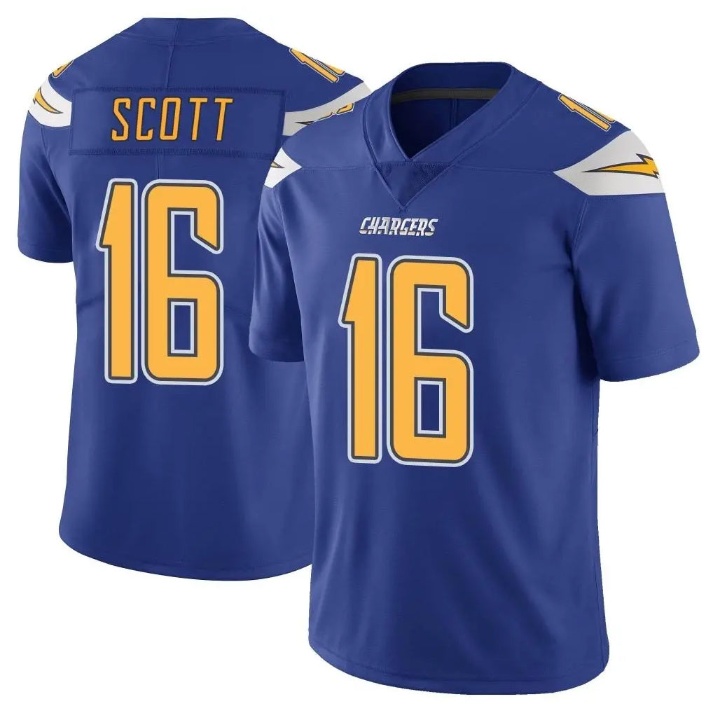 Parkc LA.Chargers #16 J.K. Scott Player Royal Limited Color Rush Vapor Untouchable Home Game Stitched Jerseys