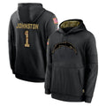 Parkc LA.Chargers #1 Quentin Johnston Player Black Salute to Service Hoodies Limited Game Stitched Jerseys
