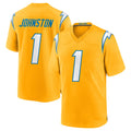 Parkc LA.Chargers #1 Quentin Johnston Player Gold Home Game Stitched Jerseys