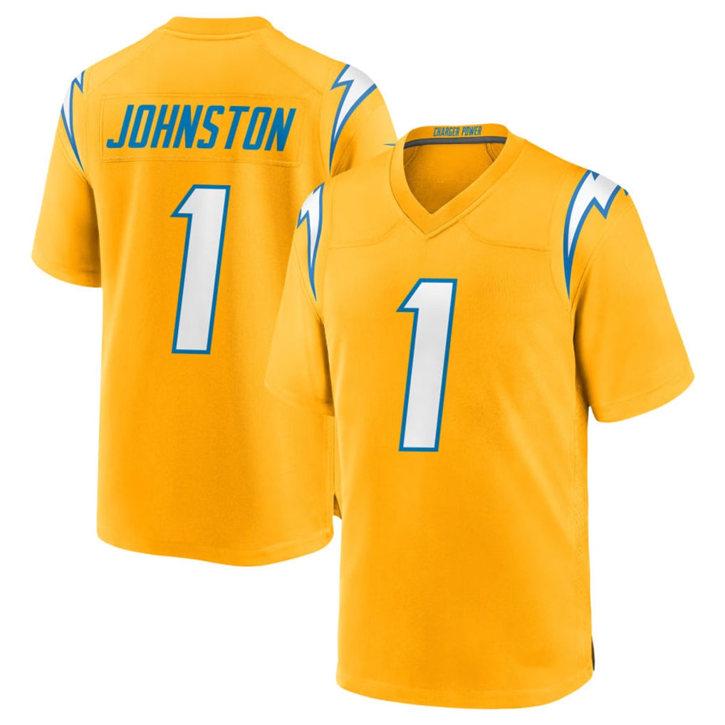 Parkc LA.Chargers #1 Quentin Johnston Player Gold Home Game Stitched Jerseys