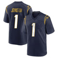 Parkc LA.Chargers #1 Quentin Johnston Player Navy Home Game Stitched Jerseys