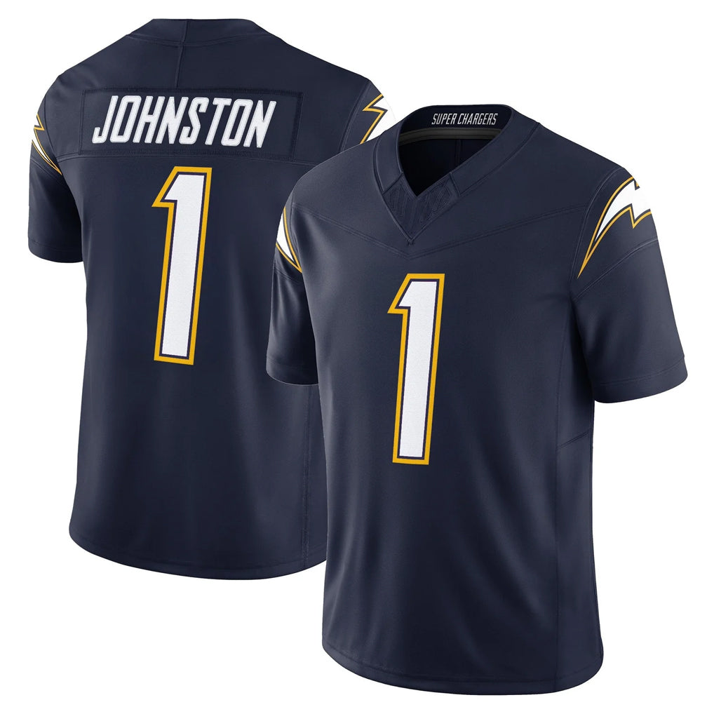 Parkc LA.Chargers #1 Quentin Johnston Player Navy Vapor F.U.S.E. Limited Home Game Stitched Jerseys