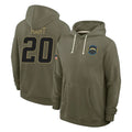 Parkc LA.Chargers #20 Cam Hart Player Olive Salute to Service Pullover Hoodies Limited Stitched Jerseys
