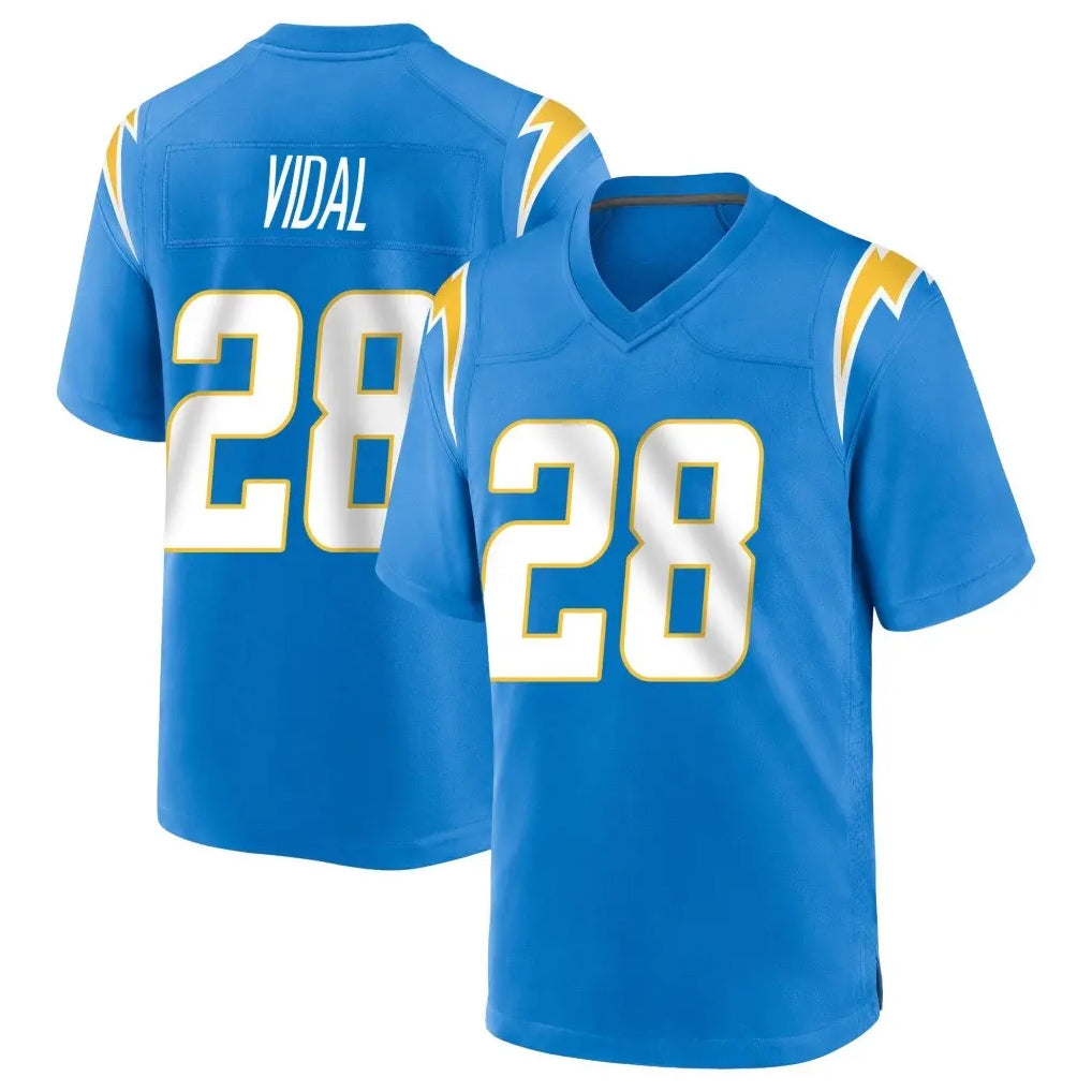 Parkc LA.Chargers #28 Kimani Vidal Player Blue Home Game Stitched Jerseys