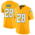 Parkc LA.Chargers #28 Kimani Vidal Player Gold Limited Vapor F.U.S.E. Home Game Stitched Jerseys