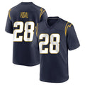 Parkc LA.Chargers #28 Kimani Vidal Player Navy Home Game Stitched Jerseys