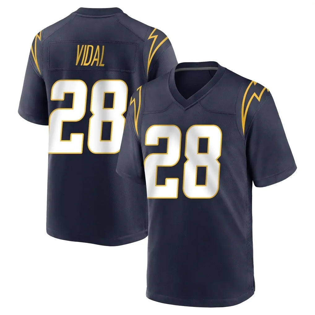 Parkc LA.Chargers #28 Kimani Vidal Player Navy Home Game Stitched Jerseys