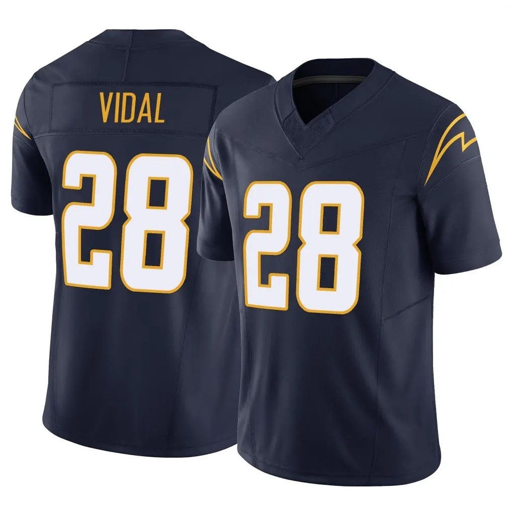 Parkc LA.Chargers #28 Kimani Vidal Player Navy Limited Vapor F.U.S.E. Home Game Stitched Jerseys