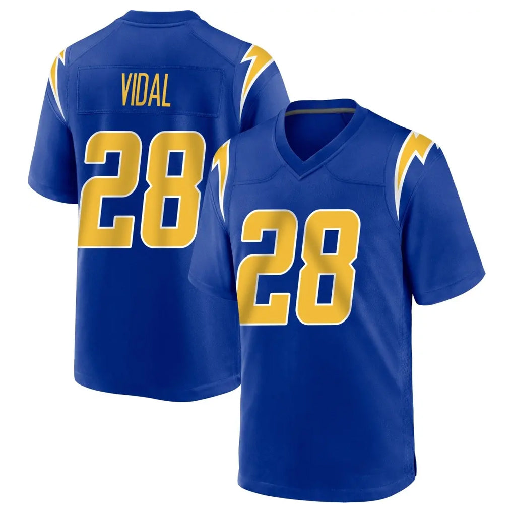 Parkc LA.Chargers #28 Kimani Vidal Player Royal Home Game Stitched Jerseys