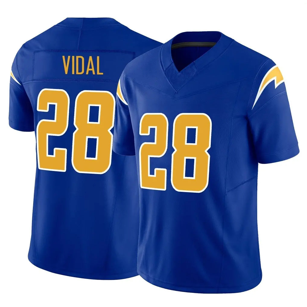 Parkc LA.Chargers #28 Kimani Vidal Player Royal Limited Vapor F.U.S.E. Home Game Stitched Jerseys