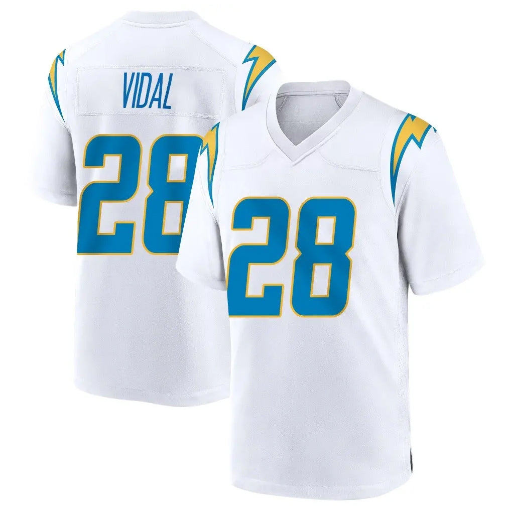 Parkc LA.Chargers #28 Kimani Vidal Player White Home Game Stitched Jerseys
