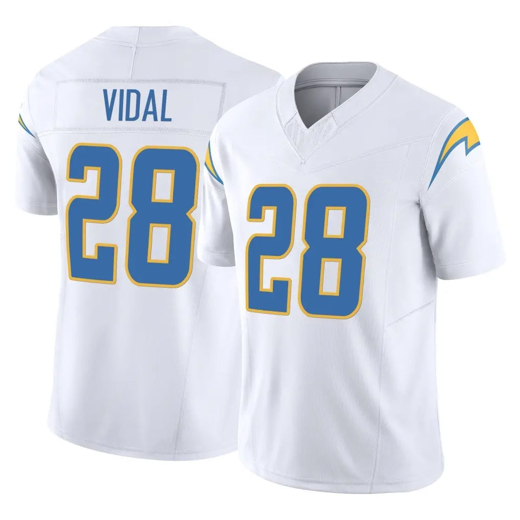 Parkc LA.Chargers #28 Kimani Vidal Player White Limited Vapor F.U.S.E. Home Game Stitched Jerseys