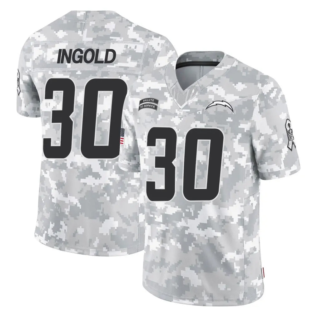Parkc LA.Chargers #30 Alec Ingold Player Arctic Camo Salute To Service Limited Game Stitched Jerseys