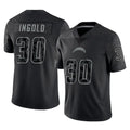 Parkc LA.Chargers #30 Alec Ingold Player Black Limited Reflective Home Game Stitched Jerseys