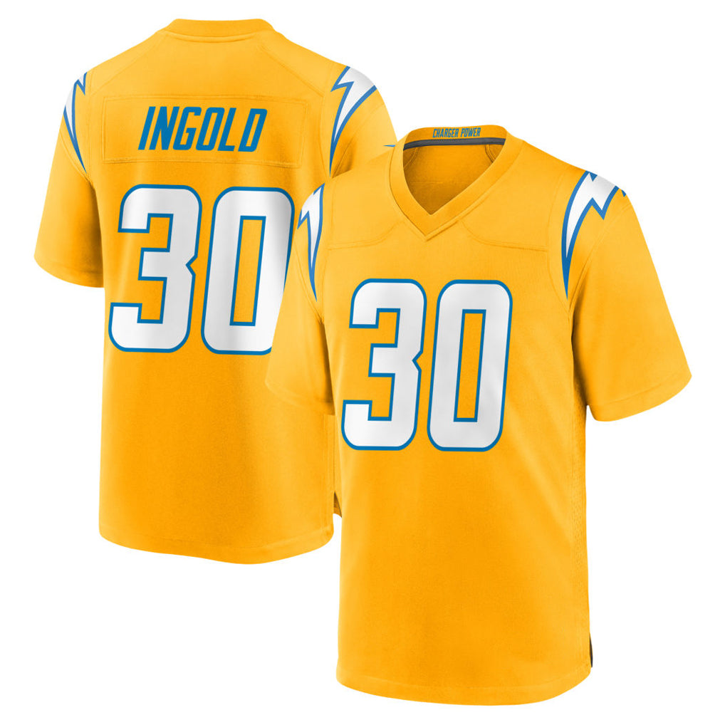 Parkc LA.Chargers #30 Alec Ingold Player Gold Home Game Stitched Jerseys