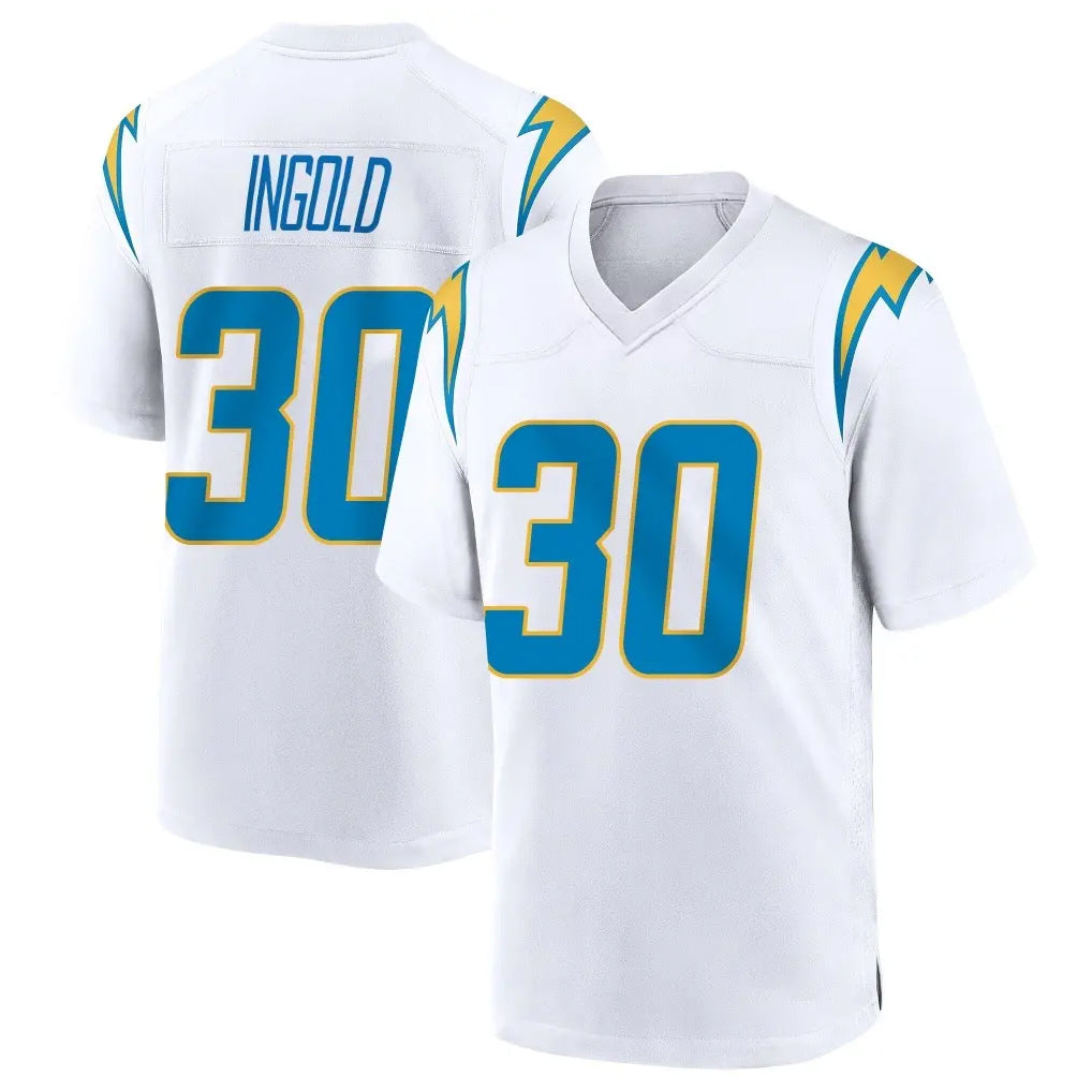 Parkc LA.Chargers #30 Alec Ingold Player White Home Game Stitched Jerseys