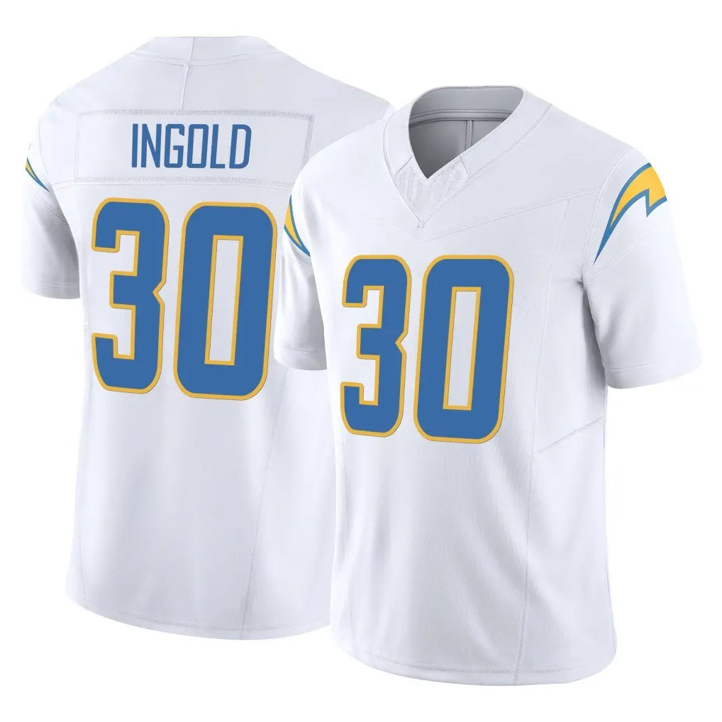 Parkc LA.Chargers #30 Alec Ingold Player White Limited Vapor F.U.S.E. Home Game Stitched Jerseys