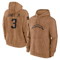 Parkc LA.Chargers #3 Derwin James Jr. Player Brown Salute to Service Hoodies Limited Game Stitched Jerseys