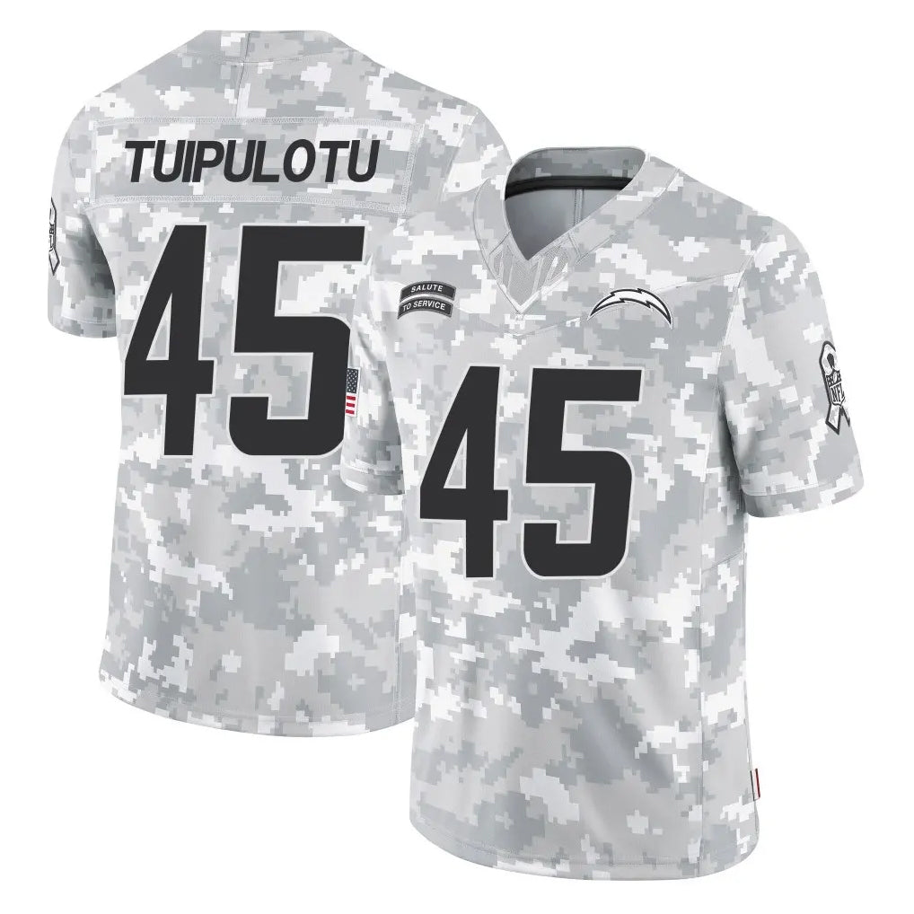 Parkc LA.Chargers #45 Tuli Tuipulotu Player Arctic Camo Salute To Service Limited Game Stitched Jerseys