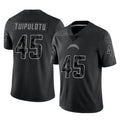 Parkc LA.Chargers #45 Tuli Tuipulotu Player Black Limited Reflective Home Game Stitched Jerseys