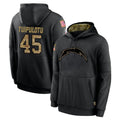 Parkc LA.Chargers #45 Tuli Tuipulotu Player Black Salute to Service Hoodies Limited Game Stitched Jerseys
