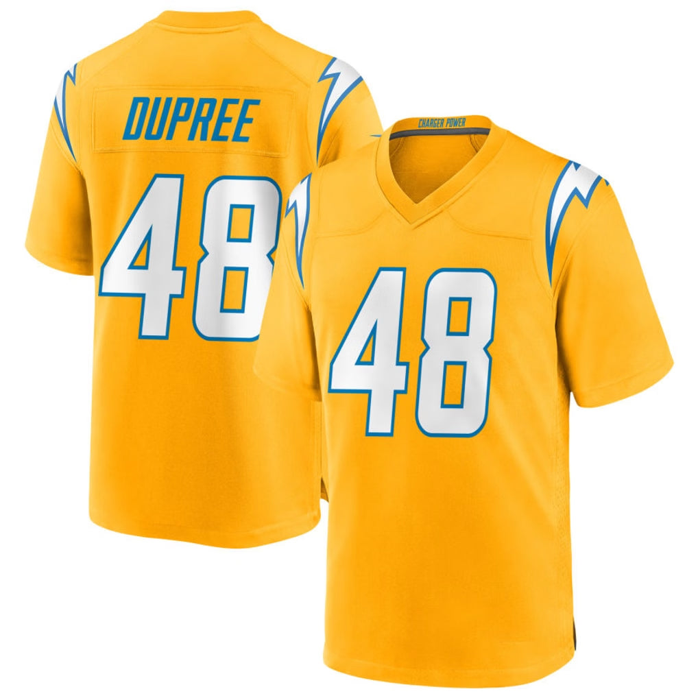 Parkc LA.Chargers #48 Bud Dupree Player Gold Home Game Stitched Jerseys
