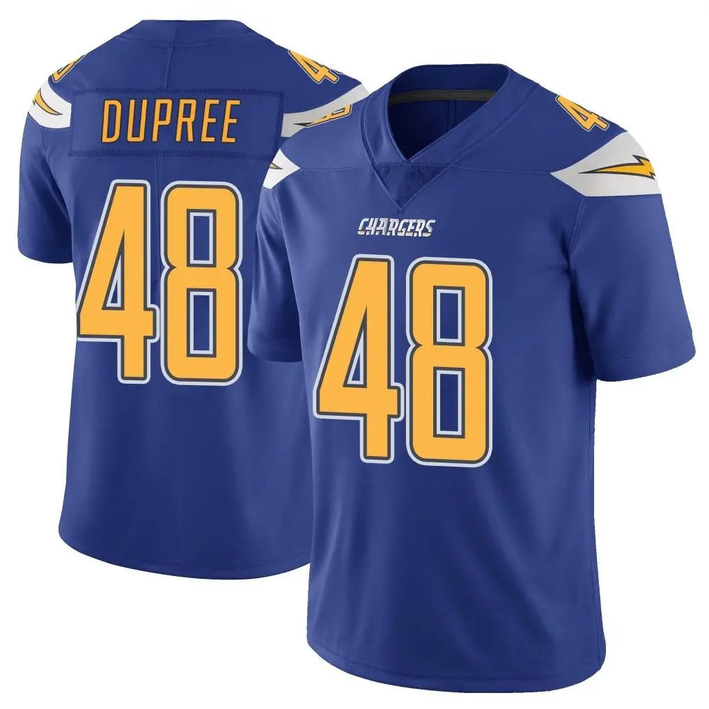 Parkc LA.Chargers #48 Bud Dupree Player Royal Limited Color Rush Vapor Untouchable Home Game Stitched Jerseys
