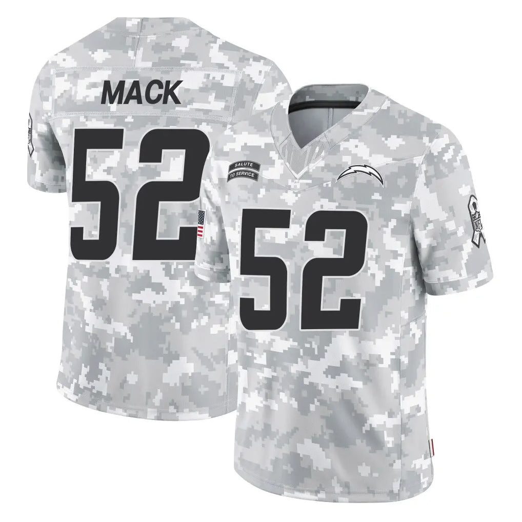 Parkc LA.Chargers #52 Khalil Mack Player Arctic Camo Salute To Service Limited Game Stitched Jerseys