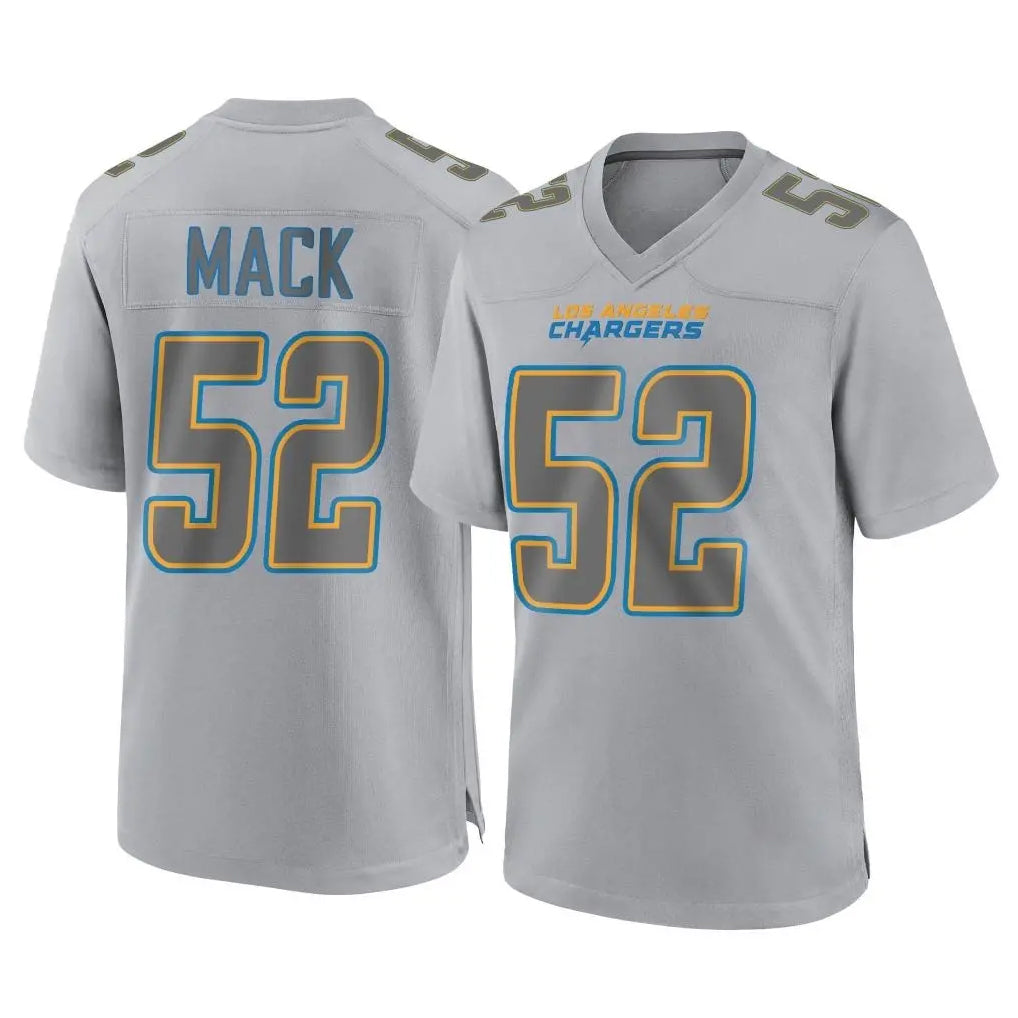 Parkc LA.Chargers #52 Khalil Mack Player Gray Atmosphere Fashion Home Game Stitched Jerseys