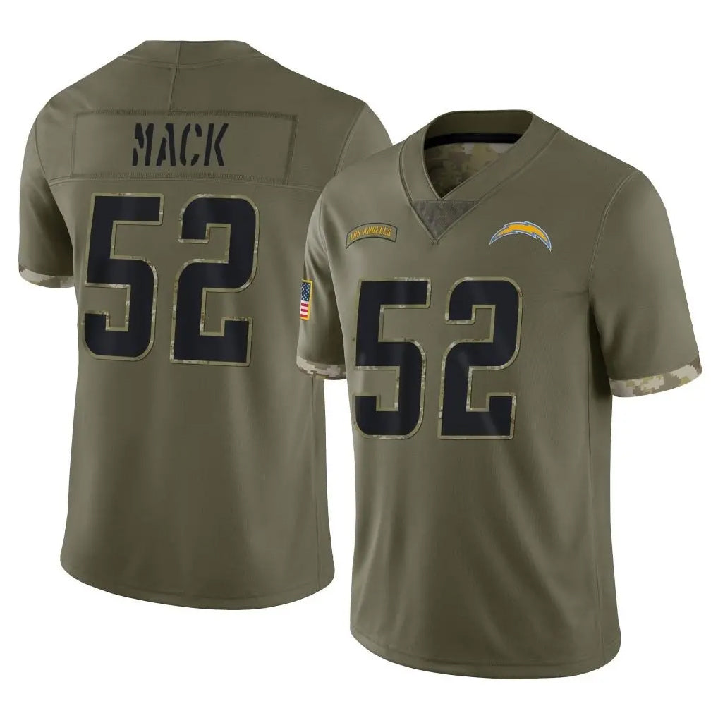 Parkc LA.Chargers #52 Khalil Mack Player Olive Salute To Service Limited Stitched Jerseys