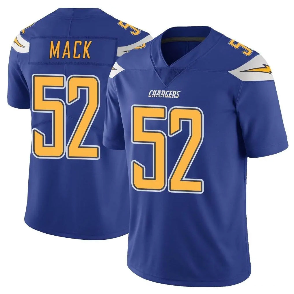 Parkc LA.Chargers #52 Khalil Mack Player Royal Limited Color Rush Vapor Untouchable Home Game Stitched Jerseys