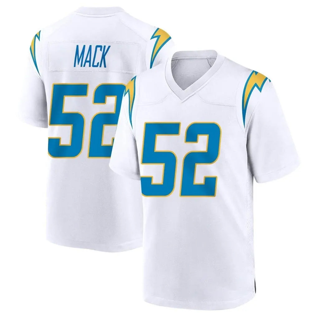 Parkc LA.Chargers #52 Khalil Mack Player White Home Game Stitched Jerseys