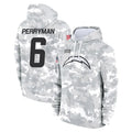 Parkc LA.Chargers #6 Denzel Perryman Player Arctic Camo Salute to Service Hoodies Limited Game Stitched Jerseys