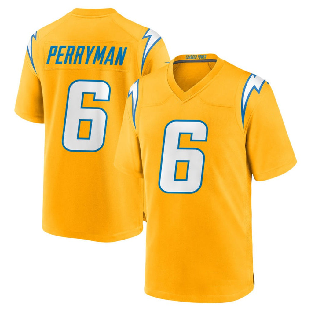 Parkc LA.Chargers #6 Denzel Perryman Player Gold Home Game Stitched Jerseys