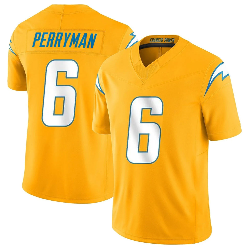 Parkc LA.Chargers #6 Denzel Perryman Player Gold Limited Vapor F.U.S.E. Home Game Stitched Jerseys